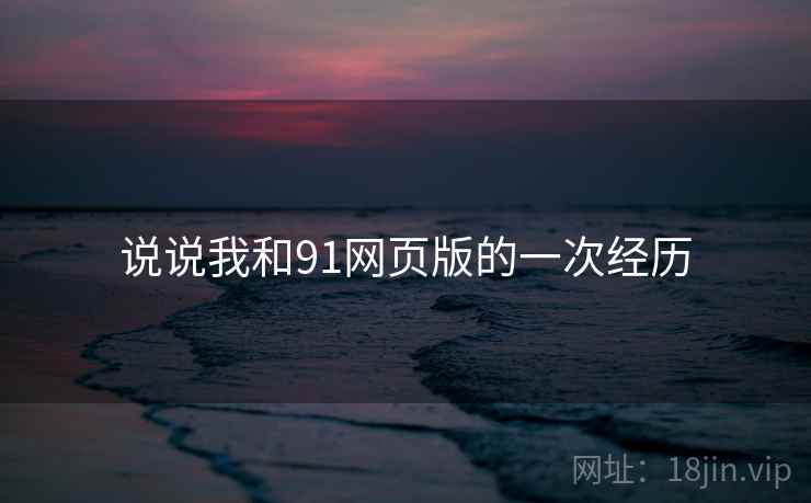 说说我和91网页版的一次经历